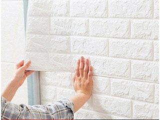 4Pcs White Self-Adhesive Foam Brick Wall Panels for Interior