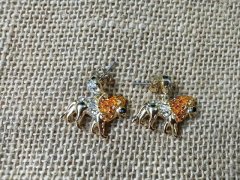 (image for) 3Pairs Detailed Lion Push Back Earrings Fashion Jewellery Finds