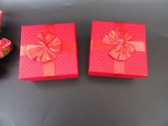 (image for) 6Pcs Red Cube Present Gift Boxes Case Jewelry Watch Box