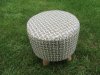 1X Round Grid 4 Leg Wooden Foot Stool Footrest Padded Seat Offic