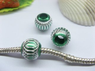 (image for) 20pcs Lime Silver Carved Lantern Aluminum Beads 10mm
