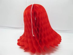 (image for) 10X Red Wedding Honeycomb Bells Hanging Wedding Decorations 20cm