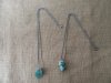12Pcs Ball Chain Necklace with Dyed Turquoise Pendants
