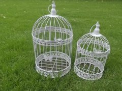 (image for) 1Set White Luxury Metal Hanging Bird Cage ca-b43