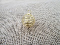 (image for) 50 Golden Spiral Bead Cages Pendants Findings 25x20mm Size