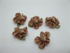 200 Brown Color Craft Satin Plum Flower Embellishments
