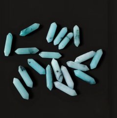 (image for) 20Pcs Hexagonal Column Natural Stone Wand Energy Blue Stone 8/10mm