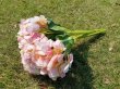6Pcs Peach Hydrangea Flowers Bouquet Silk Floral Decor (image for) 6Pcs Peach Hydrangea Flowers Bouquet Silk Floral Decor