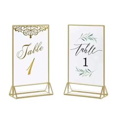 (image for) 6Pcs Acrylic Wedding Place Card Table Number Sign Menu Display