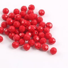 (image for) 1080Pcs (210g) Red Faceted Beads 8mm for Handmade Jewelry Accessories