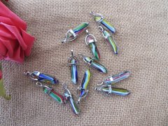 (image for) 10 Crystal Pendant Hexagon Prism Beads Charms for Necklace