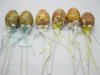 4pkt x 6pcs Vintage Easter Egg on Stick with Ribbon