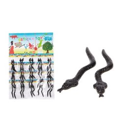 40Pcs (20Prs) Funny Soft Snake Great Sticky Toys Black