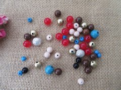 250g Colorful Various Size Round Plastic Beads Mixed Color 250g Colorful Various Size Round Plastic Beads Mixed Color
