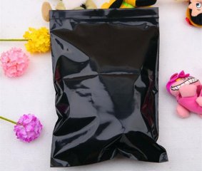 100Pcs Black Resealable Zip Lock Plastic Bag Pouch 15x10cm