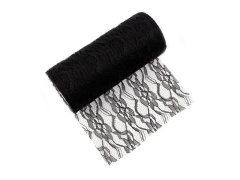 (image for) 4Roll X 10Yds Black Lace Tulle Roll Spool DIY Wedding Decor