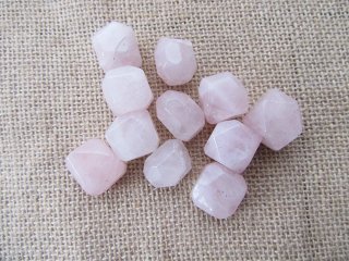 20Pcs Rose Quartz Facted Gemstone Beads 15-20mm