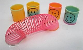 60Pcs Smile Face Slinky Rainbow Spring Great Toy