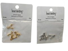 (image for) 6Sheet x 4Pcs Pinch Balis 15mm Length Pendant Connector Bails for Jewelry Making