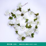 6Pcs 18 Head Off White Cherry Blossom Sakura Leaf Garland Vine