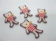 (image for) 98 Bear Craft Embellishment Scrapbooking 36x22mm - Red