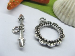 50sets Metal Flower Beads Toggle Clasp yw-ac-tc110 (image for) 50sets Metal Flower Beads Toggle Clasp yw-ac-tc110