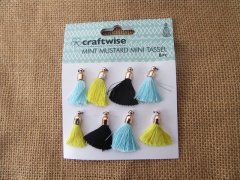 12Sheets x 8Pcs Mini Silky Tassel Pendant Charm for Crafts Jewel 12Sheets x 8Pcs Mini Silky Tassel Pendant Charm for Crafts Jewel
