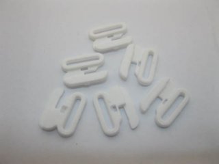 200Sets(400Pcs) White Plastic Bikini Bra Clips 12mm