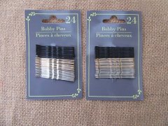 (image for) 1Sheet x 24Pcs Bobby Pins Grips Hair Barrette Clip Mixed