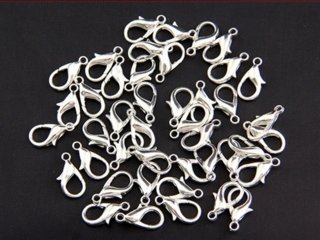 100 Silver Plated Jewelry Lobster Claw Clasp 23mm