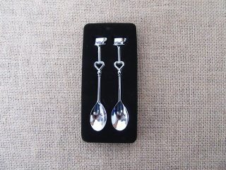 6Pkts X 2Pcs Heart Tea Coffee Drinking Spoon Teaspoon Wedding