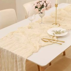 (image for) 1Pc Ivory Rustic Sheer Table Runner Chair Sashes Wedding Favor