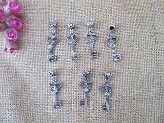 (image for) 100Pcs Love Key Beads Charms Pendants Fit European Bracelet