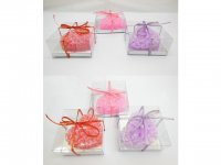 6Pcs Lovely Heart Shaped Scented Rose Candles Wedding Favor