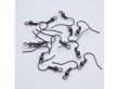 (image for) 1000Pcs Gunblack Color Ear Wire Hooks W/Bead Coil