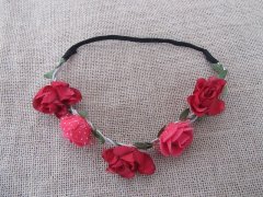 1Pc New Elastic Wide Head Band with Foam Rose Flower