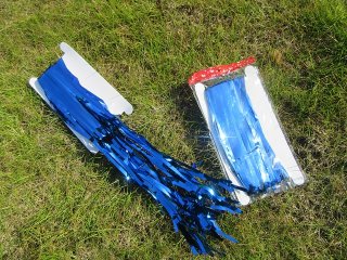 (image for) 4Sets Back Adhensive Blue Metallic Tinsel Curtain Foil Backdrop 