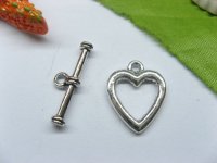 50sets Metal Heart Toggle Clasp yw-ac-tc14