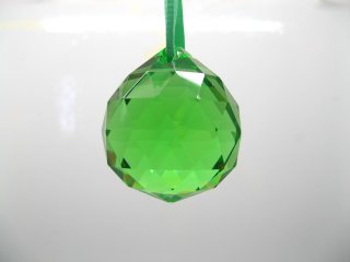 10X Green Lead Crystal Ball Suncatchers 20X25mm