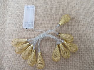 1Set Wire Mesh Bulb 10LED Fairy String Light Home Garden Decor