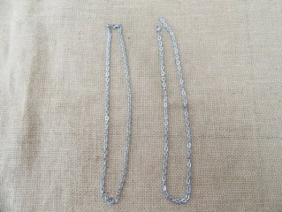 12Pcs Silver Plated Metal Finished Jewelry Cable Chains