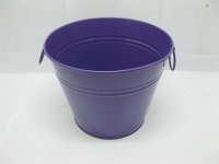 10X Purple Tin Pail Bucket w/Ring Handle for Wedding Favor