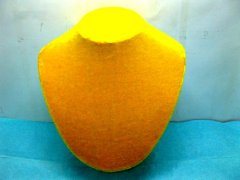 5X Yellow Velvet Necklace Bust Display 21cm High