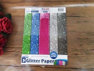 (image for) 6Sets x 5Pages Glitter Paper Card Stock A4 Craft Scrapbooking