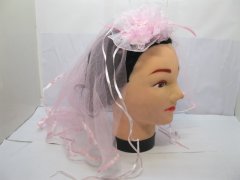 (image for) 1X Pink Floral Flower Mantilla Veil for Girl