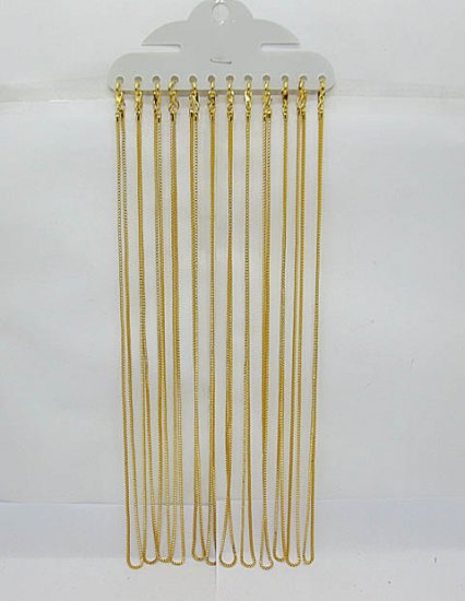 5Sheet X 12 Golden Color Box Chain Necklace 50cm long - Click Image to Close