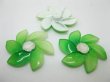 (image for) 20Pcs Green Flower Hairclip Jewelry Finding Beads 6cm