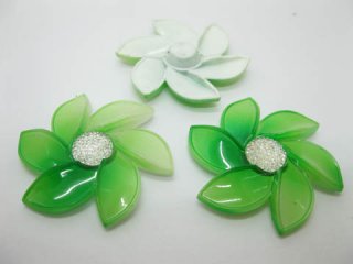 20Pcs Green Flower Hairclip Jewelry Finding Beads 6cm