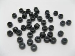 (image for) 1100 Plastic Black Barrel Pony Beads 6x8mm