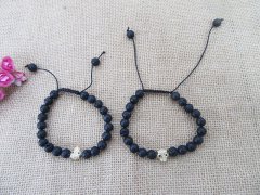 (image for) 6Pcs New Healing Bead Yoga Drawstring Bracelet w/Leopard Head